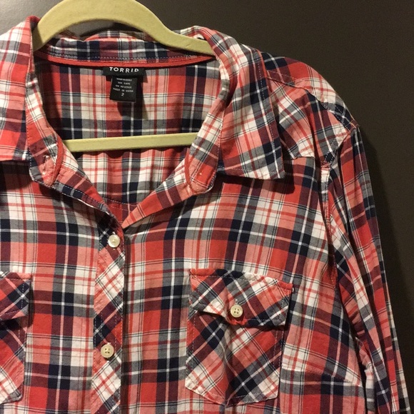 torrid Tops - DONATED Plaid Button Down